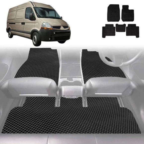 6D Diamond Car Floor Mats for Renault Master Van 2010 - Current X70, X62 - Custom-Fit Carpet Liner