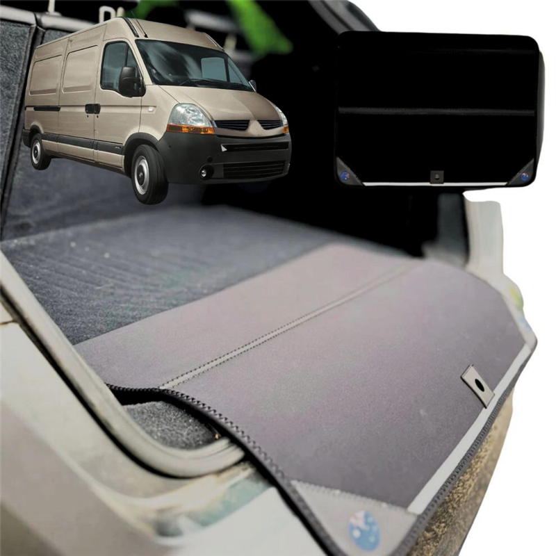 Rear Cargo Boot Bumper Protector for Renault Master Van 2010 - Current X70, X62 - XL (98 x 55) - Black