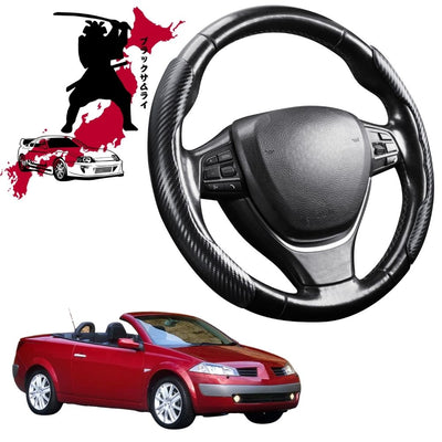 Black Samurai Segmented Steering Wheel Cover for Renault Megane 2003 - 2008 Cabriolet