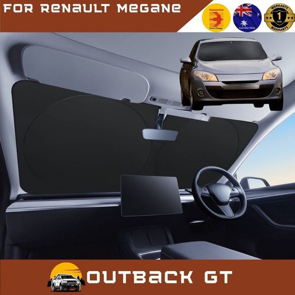 Front Windscreen Sun Shade for Renault Megane 2008 - 2016 R.S. - Standard 150 x 85 cm - Black