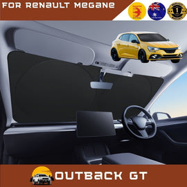 Front Windscreen Sun Shade for Renault Megane 2017 - Current R.S. - Standard 150 x 85 cm - Black