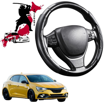 Black Samurai Segmented Steering Wheel Cover for Renault Megane 2017 - Current R.S.