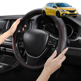 Steering Wheel Cover Pro Extra Layer for Renault Megane 2017 - Current R.S. - Breathable & Anti-Slip - Circle 38 cm