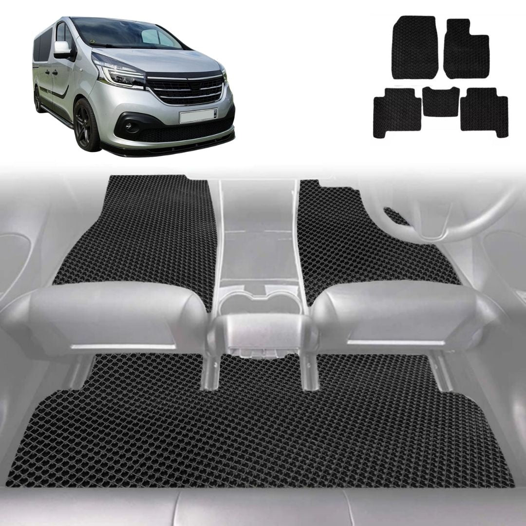 6D Diamond Car Floor Mats for Renault Trafic 2014 - Current (X82) - Custom-Fit Carpet Liner