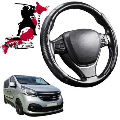 Black Samurai Segmented Steering Wheel Cover for Renault Trafic 2014 - Current (X82)