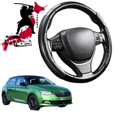 Black Samurai Segmented Steering Wheel Cover for Skoda Fabia 2014 - 2021 (NJ)