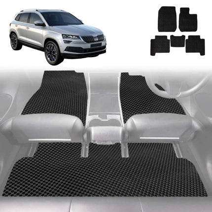 6D Diamond Car Floor Mats for Skoda Karoq 2017 - Current NU - Custom-Fit Carpet Liner