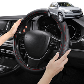 Steering Wheel Cover Pro Extra Layer for Skoda Karoq 2017 - Current NU - Breathable & Anti-Slip - Circle 38 cm