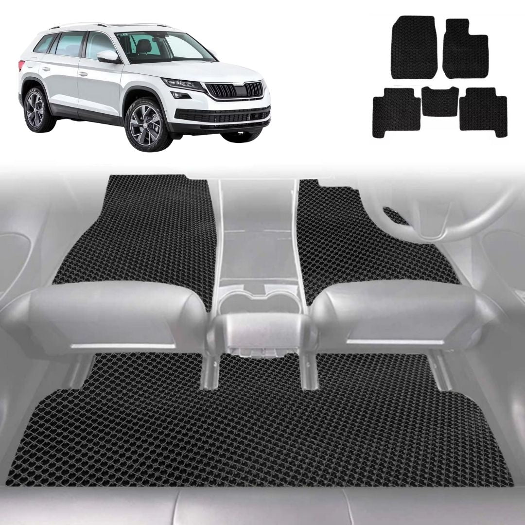 6D Diamond Car Floor Mats for Skoda Kodiaq 2017 - Current NS - Custom-Fit Carpet Liner