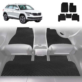 6D Diamond Car Floor Mats for Skoda Kodiaq 2017 - Current NS - Custom-Fit Carpet Liner
