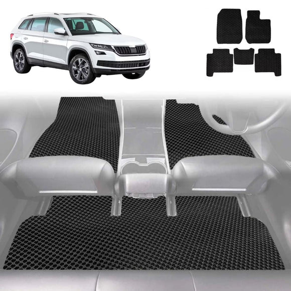6D Diamond Car Floor Mats for Skoda Kodiaq 2017 - Current NS - Custom-Fit Carpet Liner