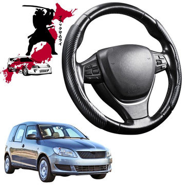 Black Samurai Segmented Steering Wheel Cover for Skoda Roomster 2006 - 2015 (5J)