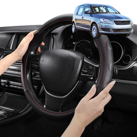 Steering Wheel Cover Pro Extra Layer for Skoda Roomster 2006-2015 (5J) - Breathable & Anti-Slip - Circle 38 cm