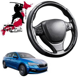 Black Samurai Segmented Steering Wheel Cover for Skoda Scala 2021 - Current