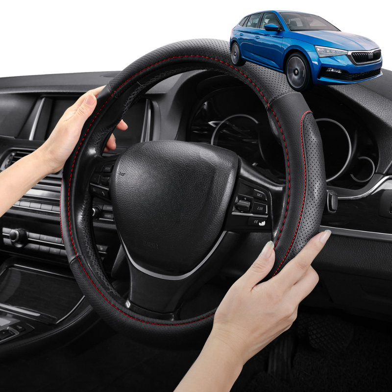 Steering Wheel Cover Pro Extra Layer for Skoda Scala 2021 - Current - Breathable & Anti-Slip - Circle 38 cm