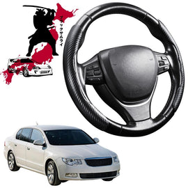 Black Samurai Segmented Steering Wheel Cover for Skoda Superb 2008 - 2015 (B6, Typ 3T)