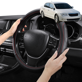 Steering Wheel Cover Pro Extra Layer for Skoda Superb 2008-2015 (B6, Typ 3T) - Breathable & Anti-Slip - Circle 38 cm