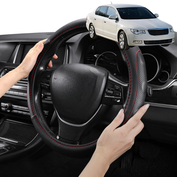 Steering Wheel Cover Pro Extra Layer for Skoda Superb 2008-2015 (B6, Typ 3T) - Breathable & Anti-Slip - Circle 38 cm