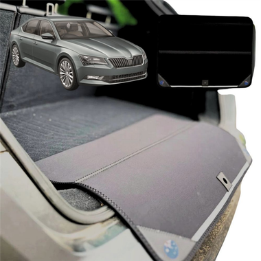 Rear Cargo Boot Bumper Protector for Skoda Superb 2015 - Current (B8, typ 3V) - Standard (72 x 55) - Black