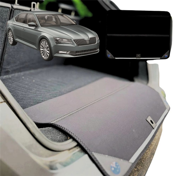 Rear Cargo Boot Bumper Protector for Skoda Superb 2015 - Current (B8, typ 3V) - Standard (72 x 55) - Black