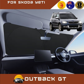 Front Windscreen Sun Shade for Skoda Yeti 2009 - 2017 - Standard 150 x 85 cm - Black
