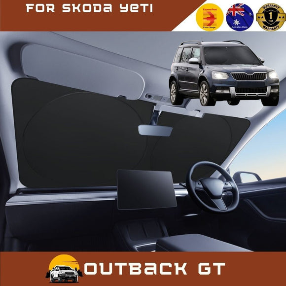 Front Windscreen Sun Shade for Skoda Yeti 2009 - 2017 - Standard 150 x 85 cm - Black