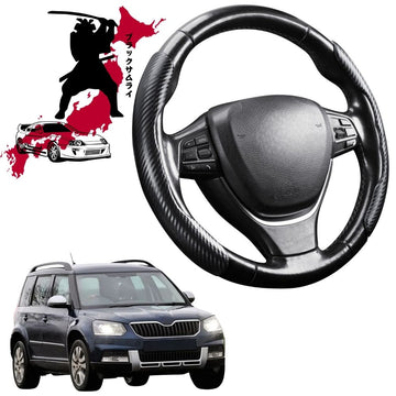 Black Samurai Segmented Steering Wheel Cover for Skoda Yeti 2009 - 2017