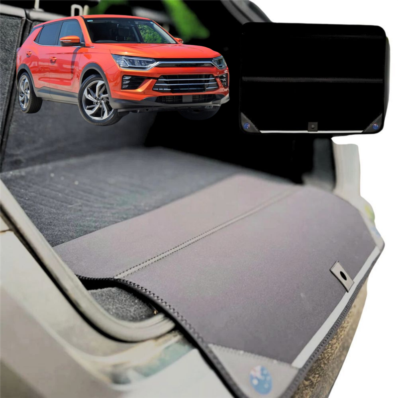 Rear Cargo Boot Bumper Protector for SsangYong Korando 2019 - Current C300 - XL (98 x 55) - Black