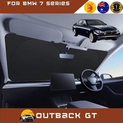 Front Windscreen Sun Shade for BMW 7 Series 2009 - 2015 (F01 F02 F03 F04) - Standard 150 x 85 cm - Black