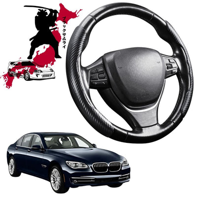 Black Samurai Segmented Steering Wheel Cover for BMW 7 Series 2009 - 2015 (F01 F02 F03 F04)