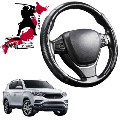 Black Samurai Segmented Steering Wheel Cover for SsangYong Rexton 2017 - Current Y290, Y400, Y450
