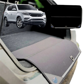 Rear Cargo Boot Bumper Protector for SsangYong Rexton 2017 - Current Y290, Y400, Y450 - XL (98 x 55) - Black