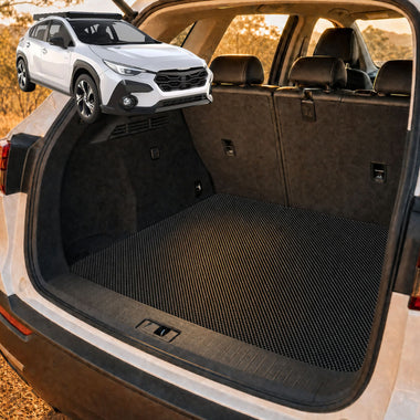 6D Diamond Car Boot Cargo Mat for Subaru Crosstrek 2023 - Current (GU) - Heavy Duty Carpet Liner - All-Weather Resistance - Easy to use - Odorless Material - Black & Grey