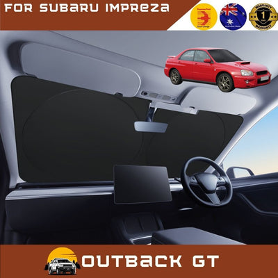 Front Windscreen Sun Shade for Subaru Impreza 2000 - 2007 GD, GG, GG Facelift - Standard 150 x 85 cm - Black