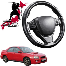Black Samurai Segmented Steering Wheel Cover for Subaru Impreza 2000 - 2007 GD, GG, GG Facelift