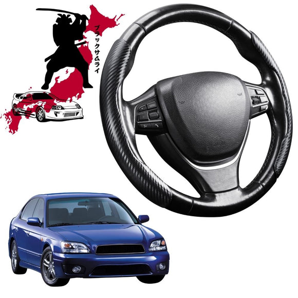 Black Samurai Segmented Steering Wheel Cover for Subaru Liberty 1998 - 2003 (BE/BH)