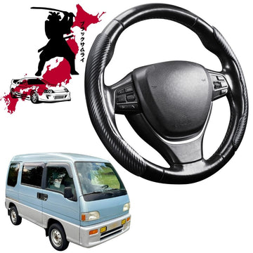 Black Samurai Segmented Steering Wheel Cover for Subaru Sambar 1990 - 1999