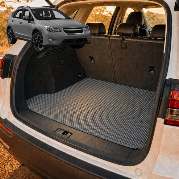 6D Diamond Car Boot Cargo Mat for Subaru XV 2012 - 2017 (GP) - Heavy Duty Carpet Liner - All-Weather Resistance - Easy to use - Odorless Material - Black & Grey