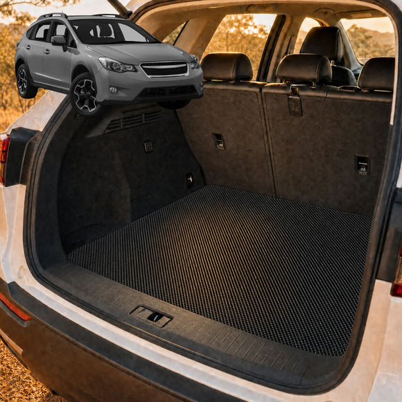 6D Diamond Car Boot Cargo Mat for Subaru XV 2012 - 2017 (GP) - Heavy Duty Carpet Liner - All-Weather Resistance - Easy to use - Odorless Material - Black & Grey