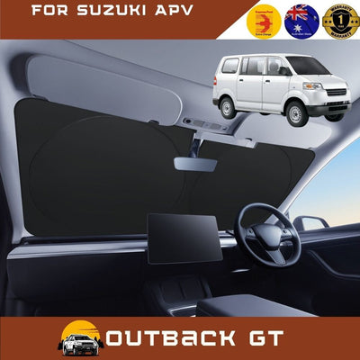 Front Windscreen Sun Shade for Suzuki APV 2005 - 2019 - XL 160 x 100 cm - Black