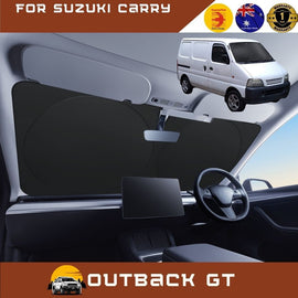 Front Windscreen Sun Shade for Suzuki Carry 1999 - 2013 - XL 160 x 100 cm - Black