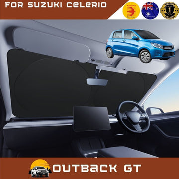 Front Windscreen Sun Shade for Suzuki Celerio 2014 - 2017 - Standard 150 x 85 cm - Black