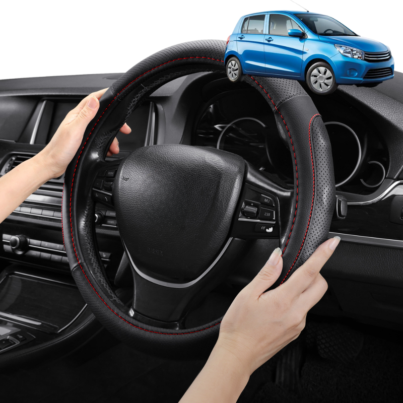Steering Wheel Cover Pro Extra Layer for Suzuki Celerio 2014-2017 - Breathable & Anti-Slip - Circle 38 cm
