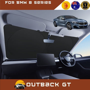 Front Windscreen Sun Shade for BMW 8 Series 2018 - Current Gran Coupe (G16) - Standard 150 x 85 cm - Black