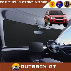Front Windscreen Sun Shade for Suzuki Grand Vitara 2005 - 2015 (5-Door) SQ, JT - Standard 150 x 85 cm - Black