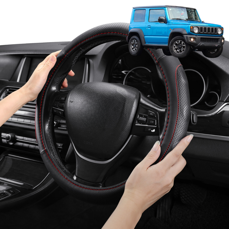 Steering Wheel Cover Pro Extra Layer for Suzuki Jimny 1981-1998 (SJ30/SJ40/JA/JB) - Breathable & Anti-Slip - Circle 38 cm