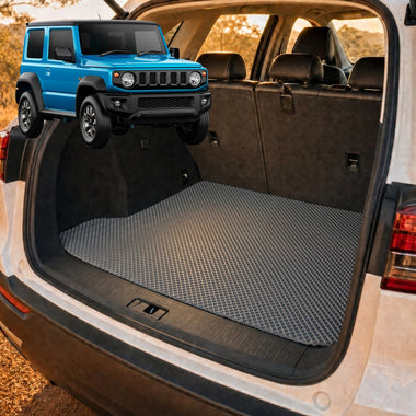 6D Diamond Car Boot Cargo Mat for Suzuki Jimny 2018 - Current Manual - Heavy Duty Carpet Liner - All-Weather Resistance - Easy to use - Odorless Material - Black & Grey - 0