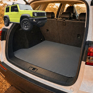 6D Diamond Car Boot Cargo Mat for Suzuki Jimny XL Auto 2023 - Current (GLX) - Heavy Duty Carpet Liner - All-Weather Resistance - Easy to use - Odorless Material - Black & Grey - 0