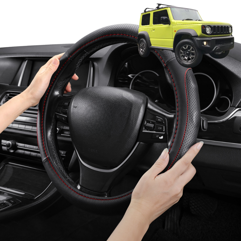 Steering Wheel Cover Pro Extra Layer for Suzuki Jimny XL Auto 2023 - Current (GLX) - Breathable & Anti-Slip - Circle 38 cm