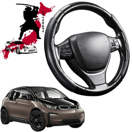 Black Samurai Segmented Steering Wheel Cover for BMW i3 2014 - 2021 (I01)